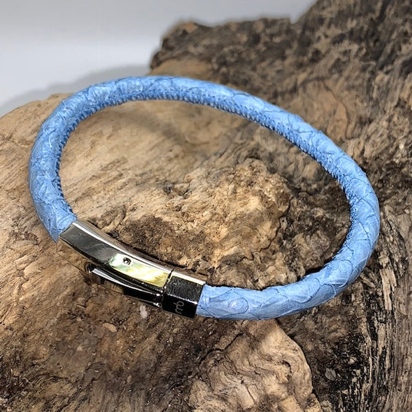 Atlantic Salmon Leather Cord Bracelet ▫ Dark Blue – Marlín Birna Ltd.