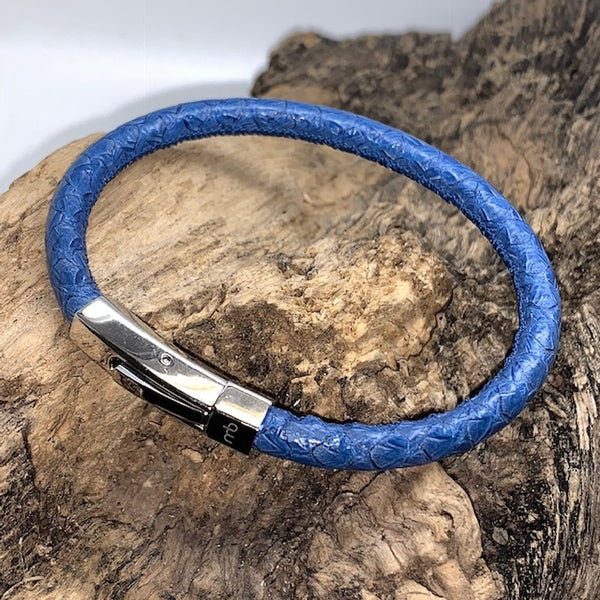 Atlantic Salmon Leather Cord Bracelet ▫ Dark Blue – Marlín Birna Ltd.